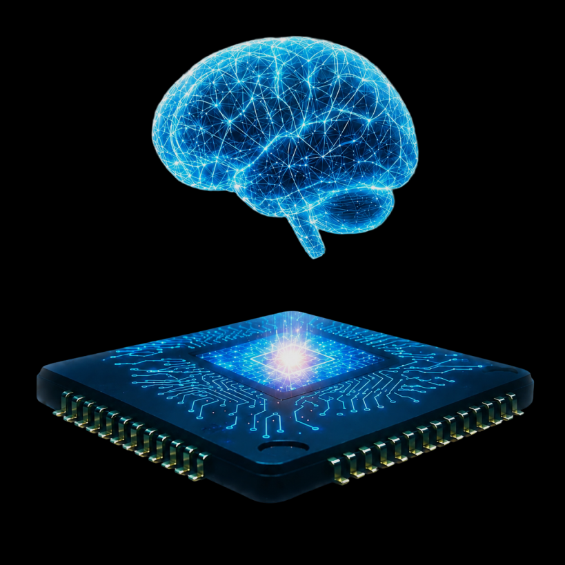 AI brain-chip visual representing MicroStar's technology focus